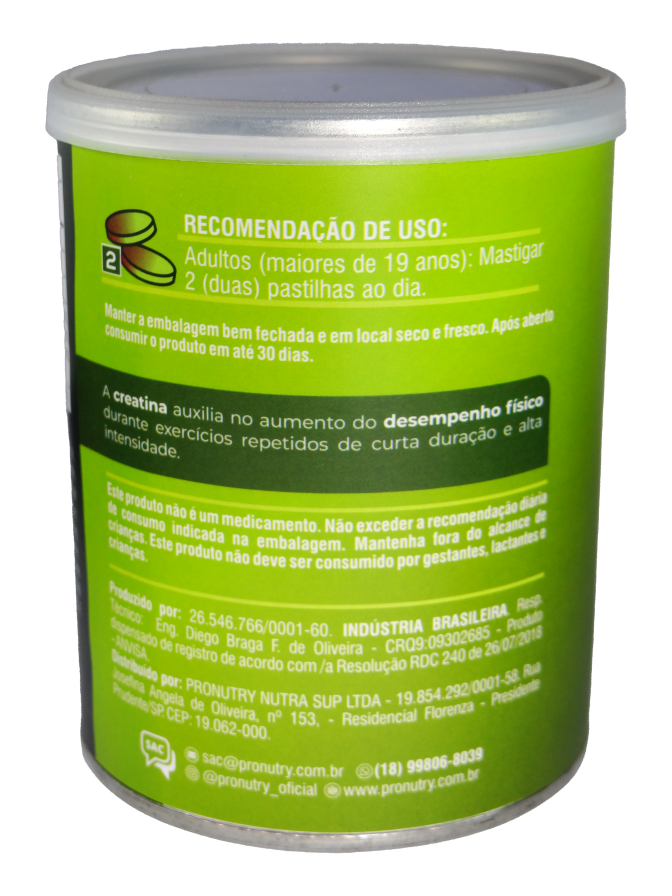 Creatina Mastigável Tabela